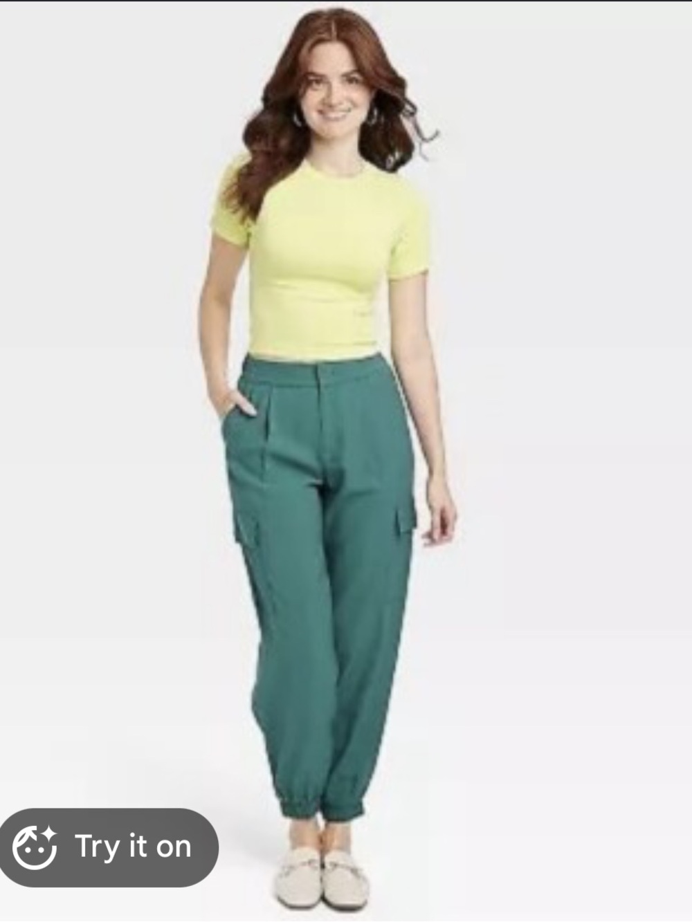 a new day Teal Cargo Ankle Jogger Pants